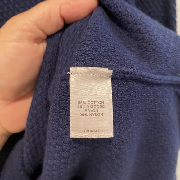 J. Jill Waffle Knit Tunic Sweater XS Blue Thermal Staple Top Coastal Light Layer - Picture 10 of 11